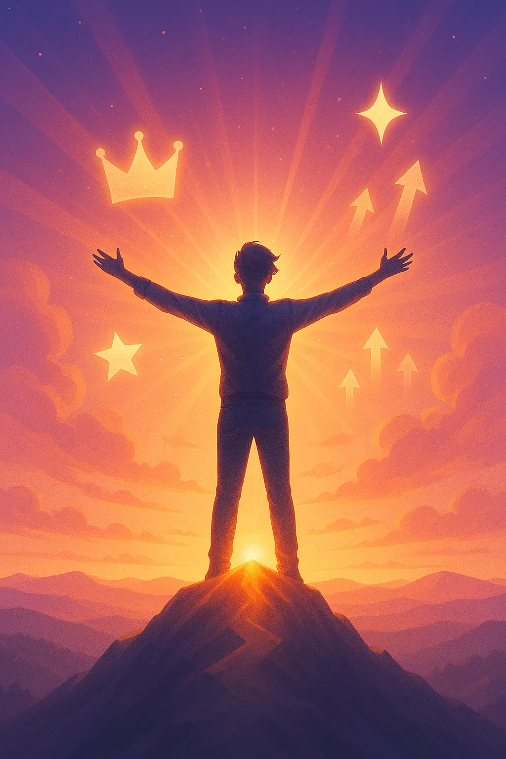 Confidence and self-esteem category illustration of a person standing tall