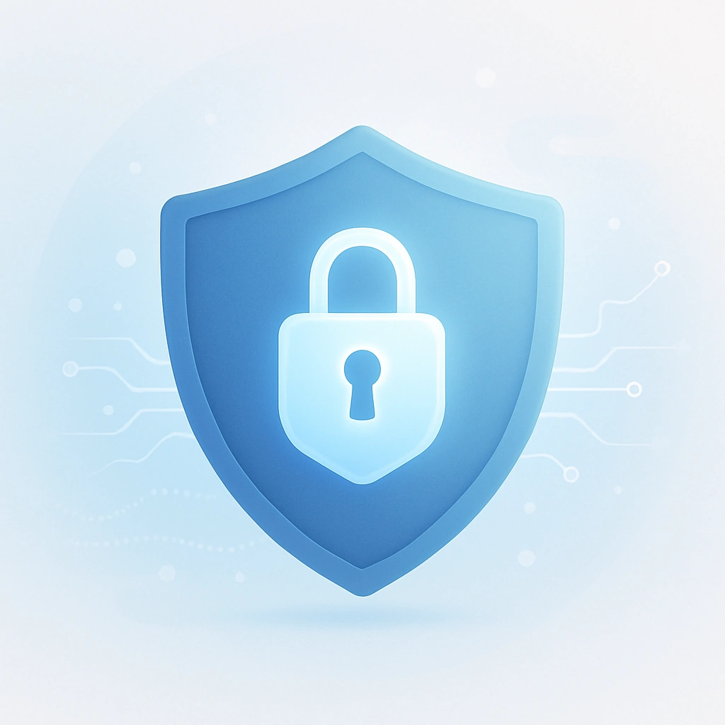 Privacy policy concept with online security and data protection illustration